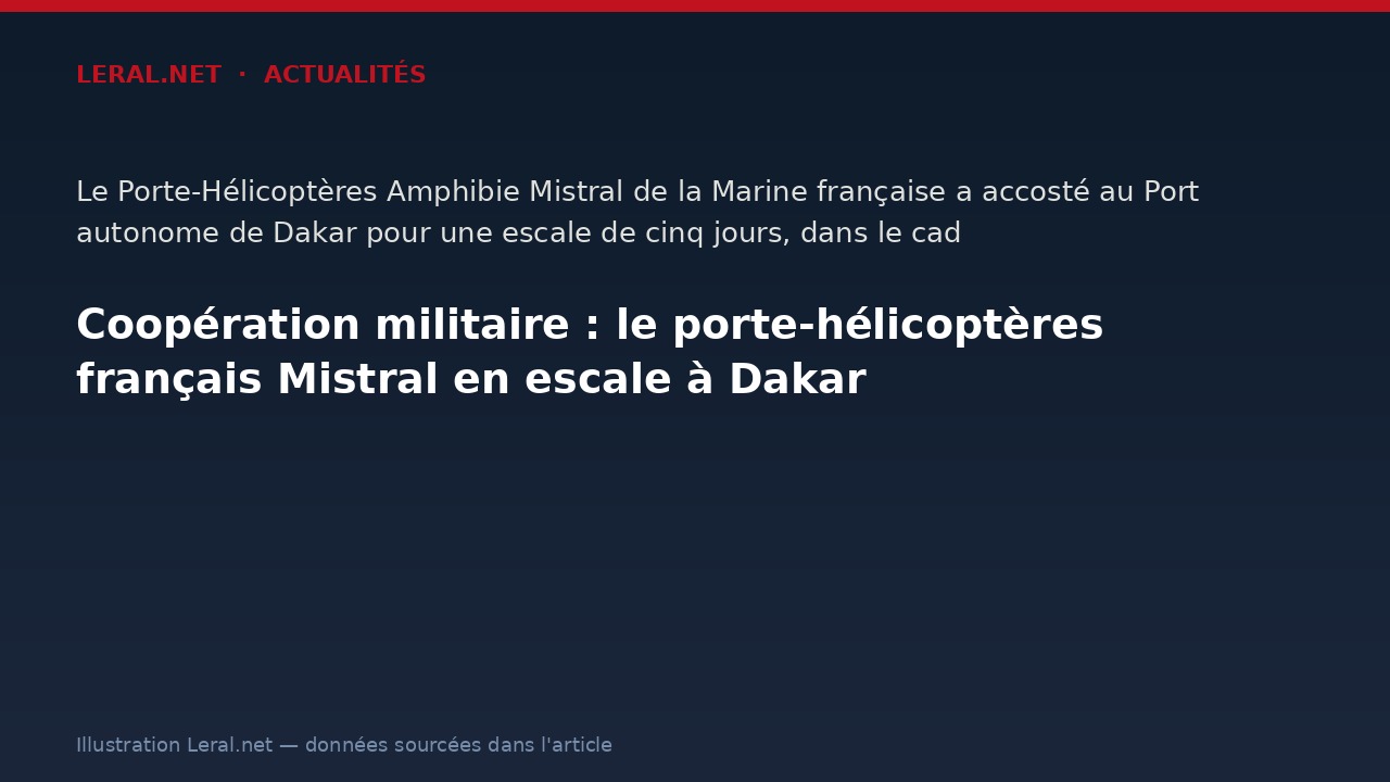 Coopération militaire : le porte-hélicoptères français Mistral en escale à Dakar