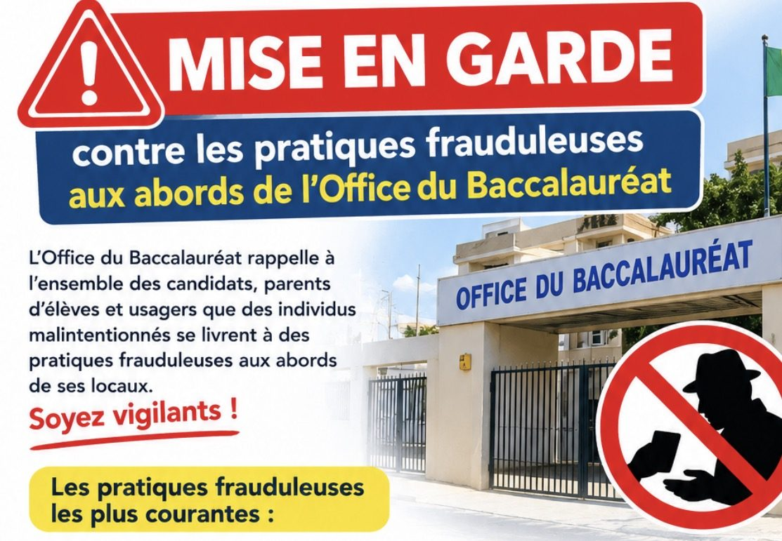 Photo: Leral.net Senegal Office du Baccalauréat Issues Scam Alert Over Fake Administrative Services