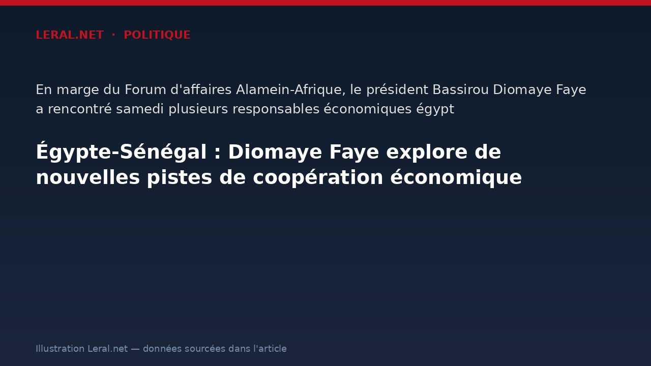 Égypte-Sénégal : Diomaye Faye explore de nouvelles pistes de coopération économique
