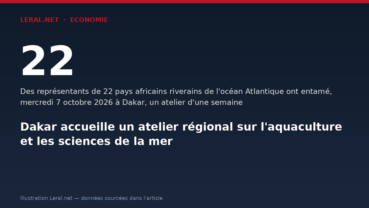Dakar accueille un atelier régional sur l'aquaculture et les sciences de la mer