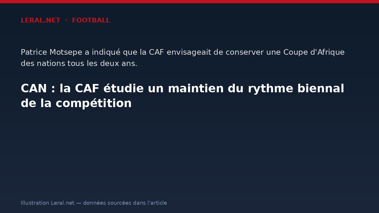 CAN : la CAF étudie un maintien du rythme biennal de la compétition