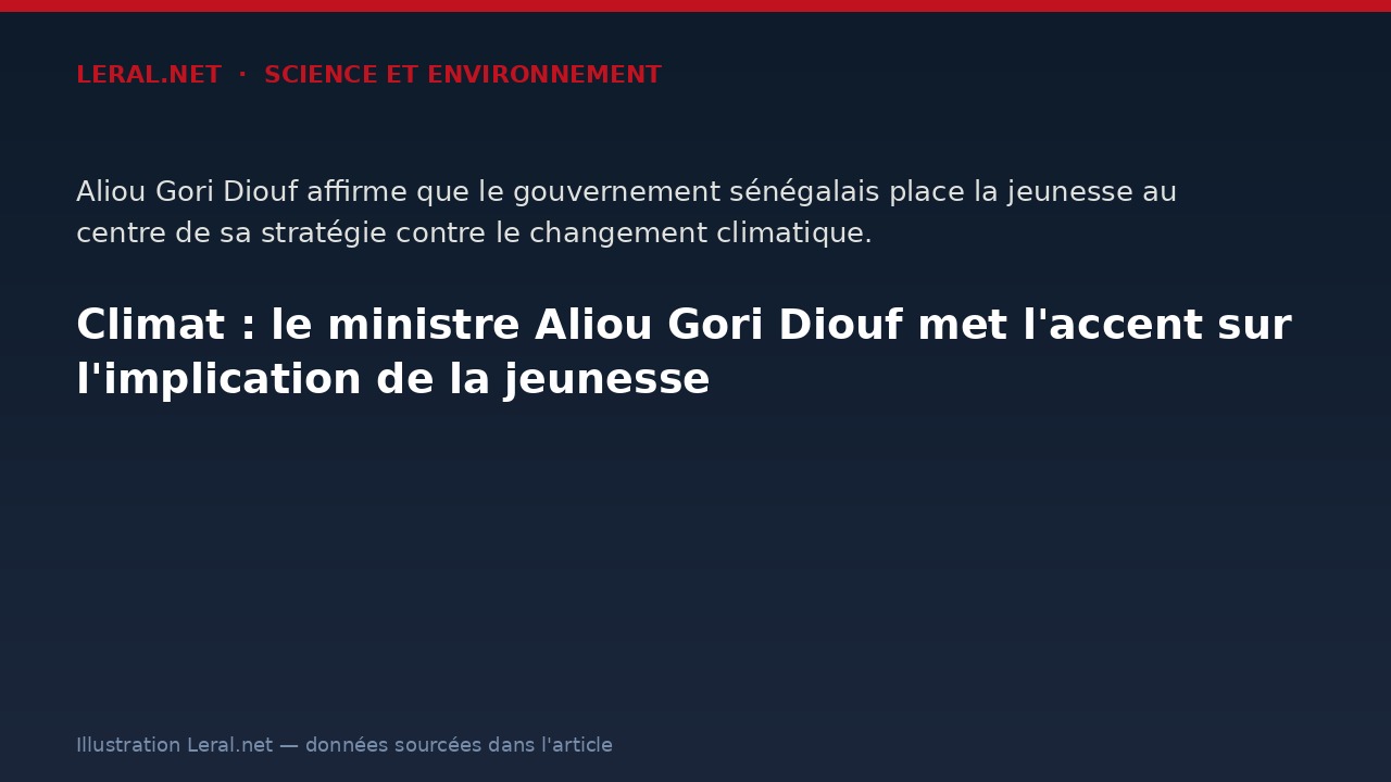 Climat : le ministre Aliou Gori Diouf met l'accent sur l'implication de la jeunesse