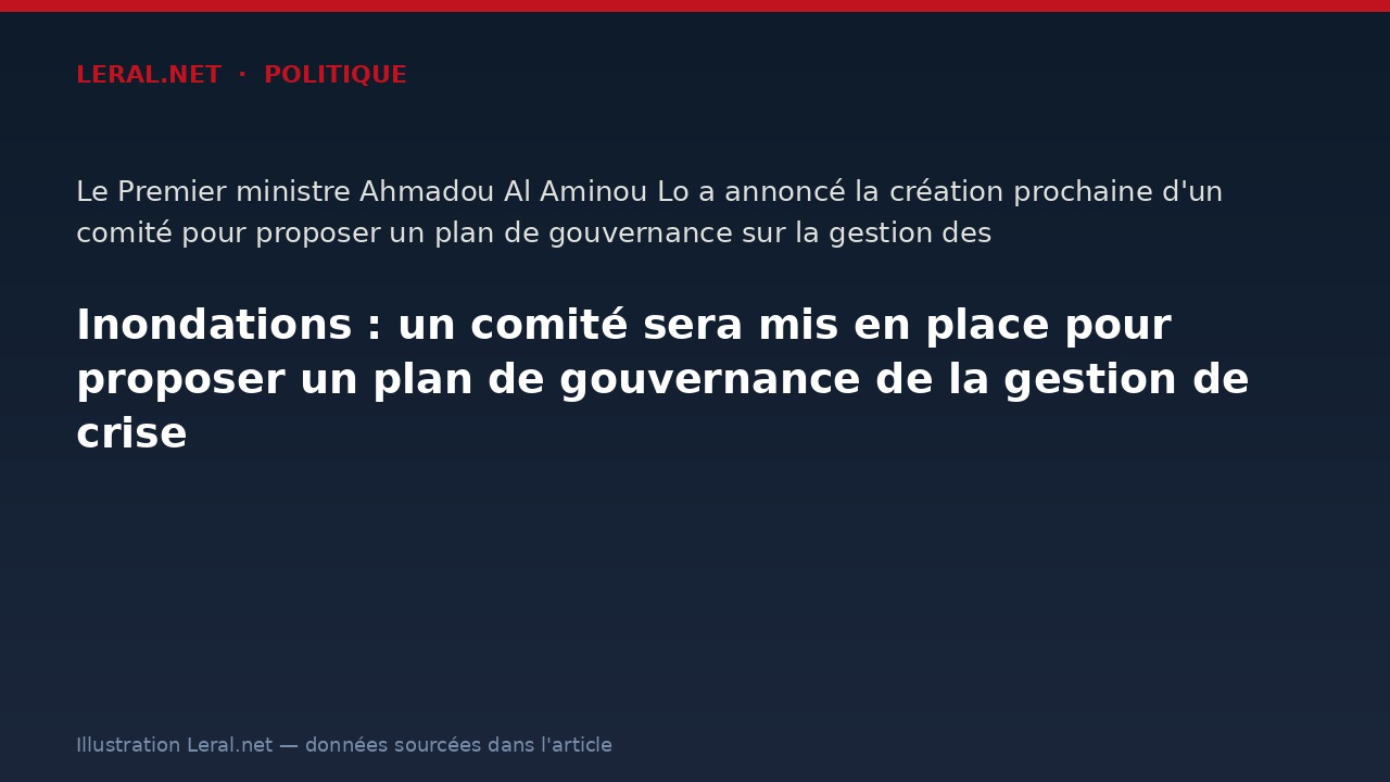 Inondations : un comité sera mis en place pour proposer un plan de gouvernance de la gestion de crise
