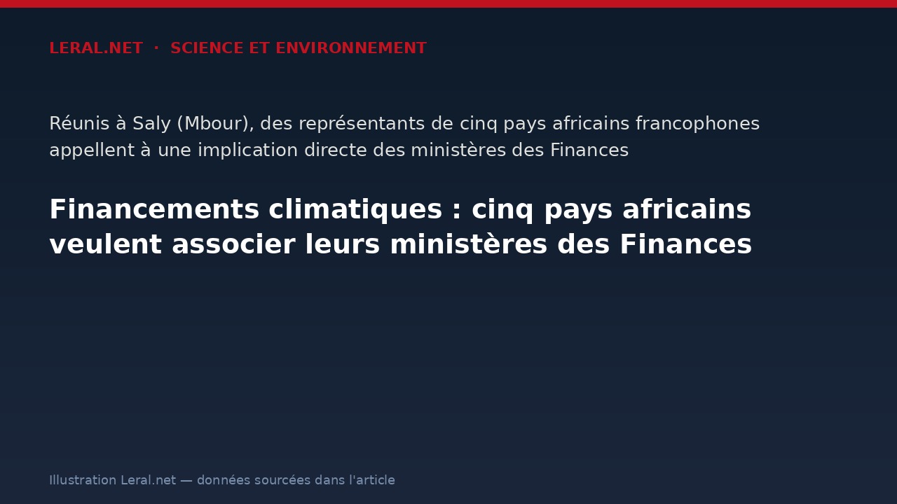 Financements climatiques : cinq pays africains veulent associer leurs ministères des Finances