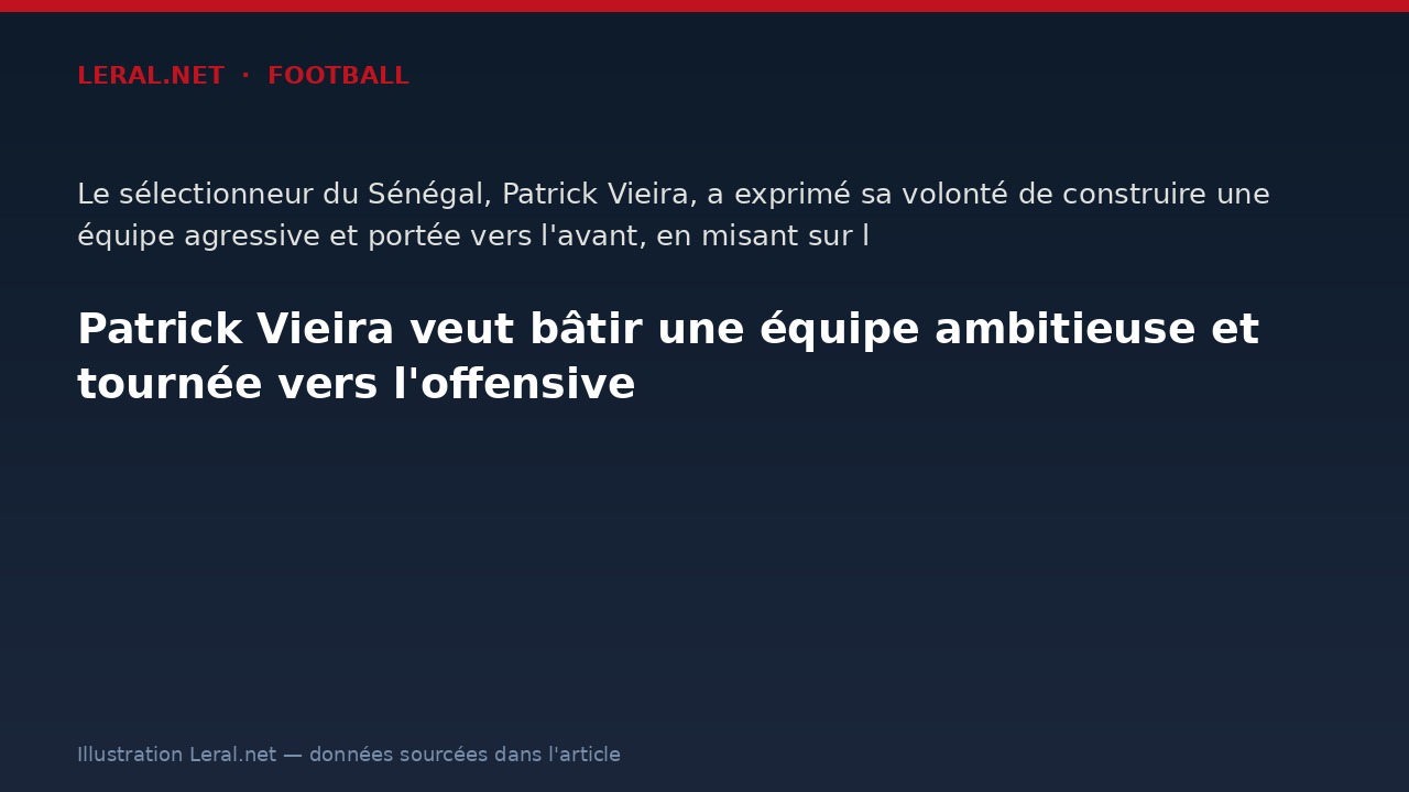 Patrick Vieira veut bâtir une équipe ambitieuse et tournée vers l'offensive