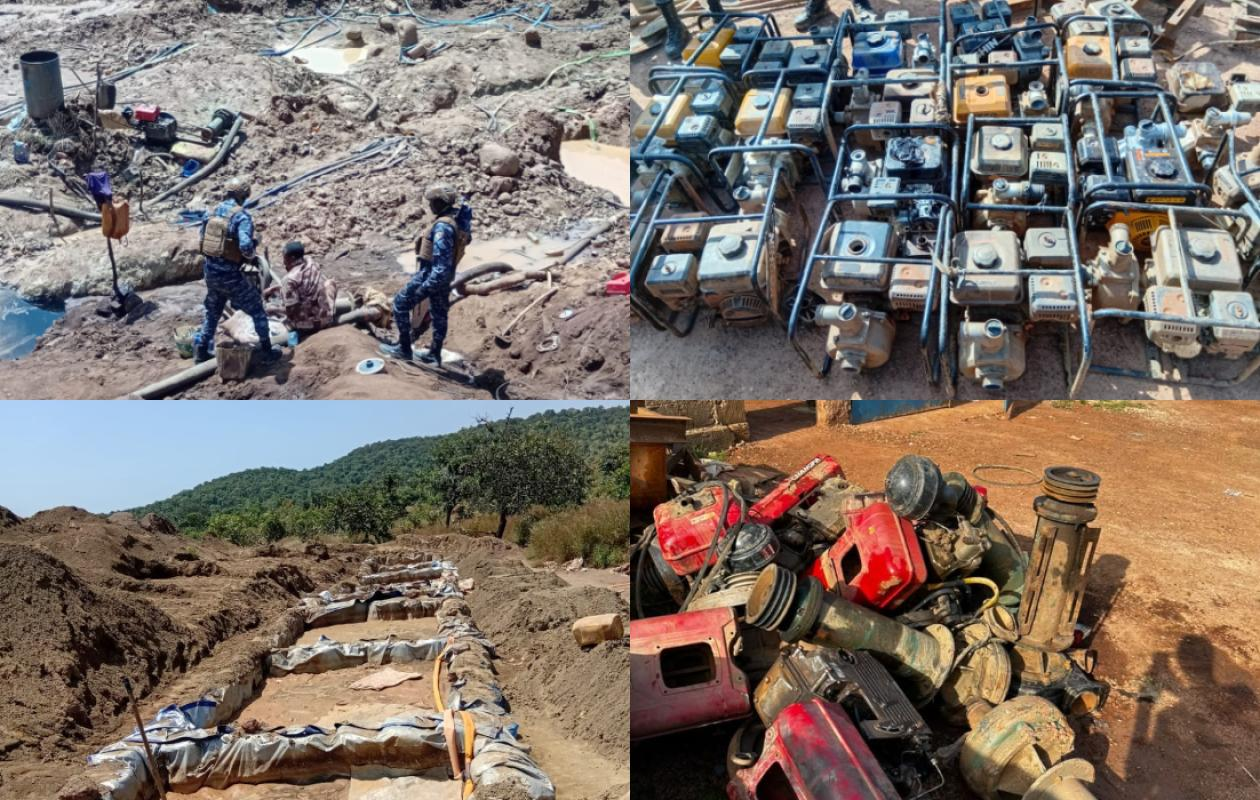 Orpaillage clandestin à Kédougou : 21 motopompes et du matériel saisis à Tinkoto et Thiankoumbassa