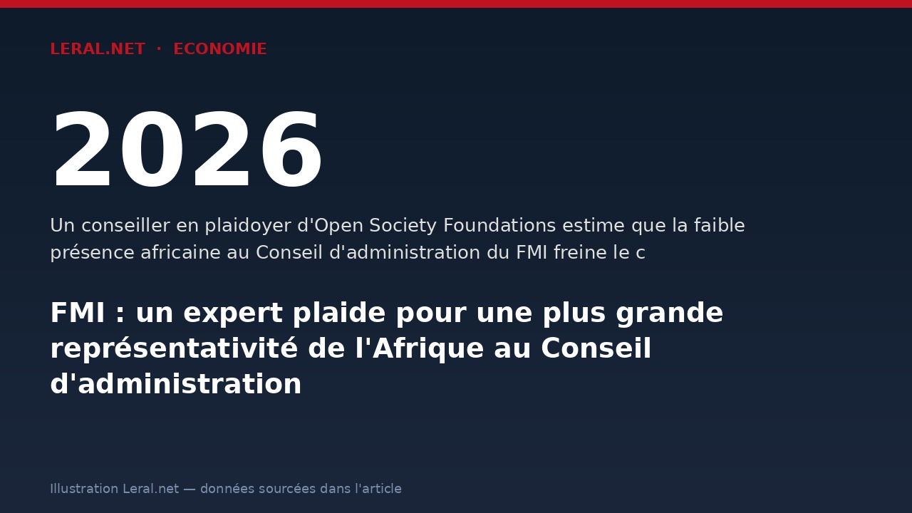 FMI : un expert plaide pour une plus grande représentativité de l'Afrique au Conseil d'administration