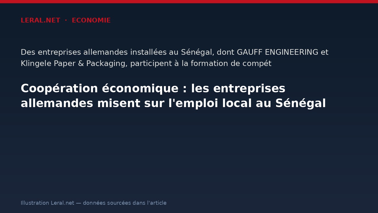 Coopération économique : les entreprises allemandes misent sur l'emploi local au Sénégal