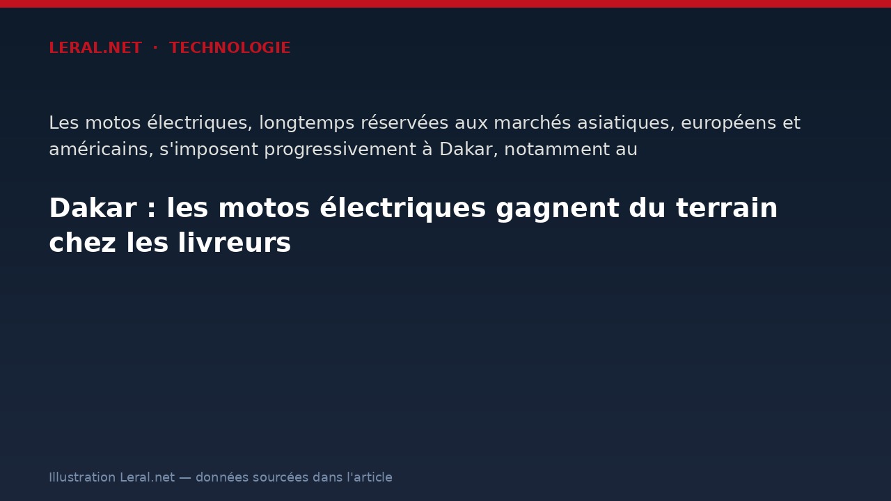 Dakar : les motos électriques gagnent du terrain chez les livreurs