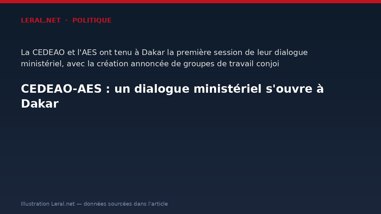 CEDEAO-AES : un dialogue ministériel s'ouvre à Dakar