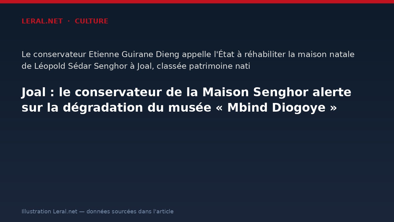 Joal : le conservateur de la Maison Senghor alerte sur la dégradation du musée « Mbind Diogoye »