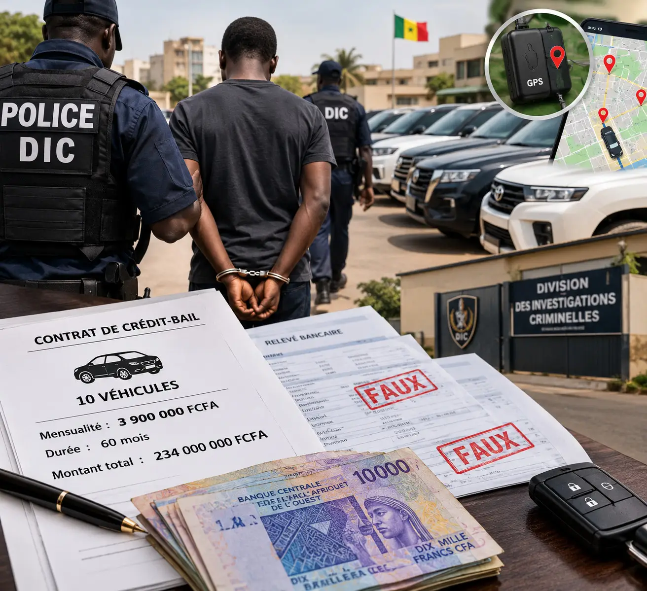 Escroquerie présumée sur un crédit-bail de dix véhicules : un homme déféré au parquet de Dakar
