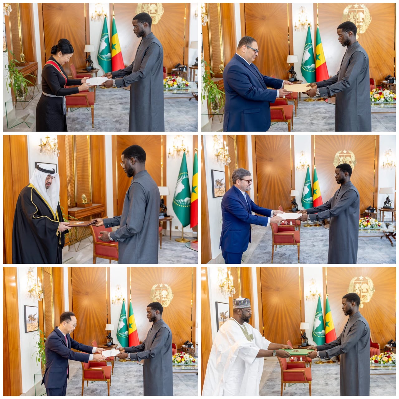 Diplomatie : Bassirou Diomaye Faye reçoit les lettres de créance de six nouveaux ambassadeurs