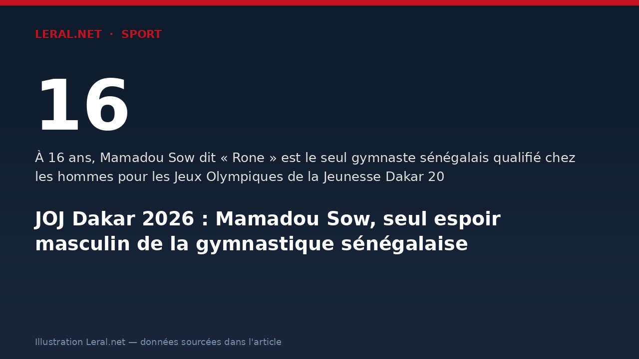 JOJ Dakar 2026 : Mamadou Sow, seul espoir masculin de la gymnastique sénégalaise