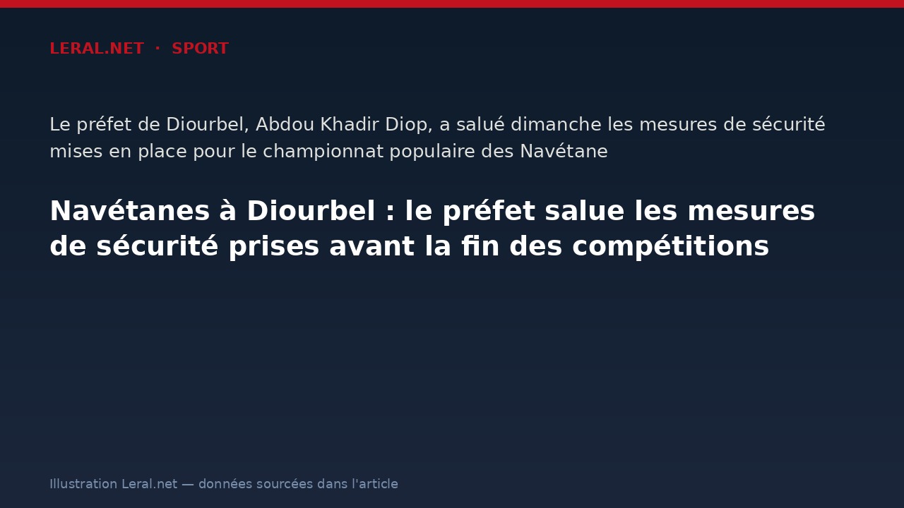 Navétanes à Diourbel : le préfet salue les mesures de sécurité prises avant la fin des compétitions