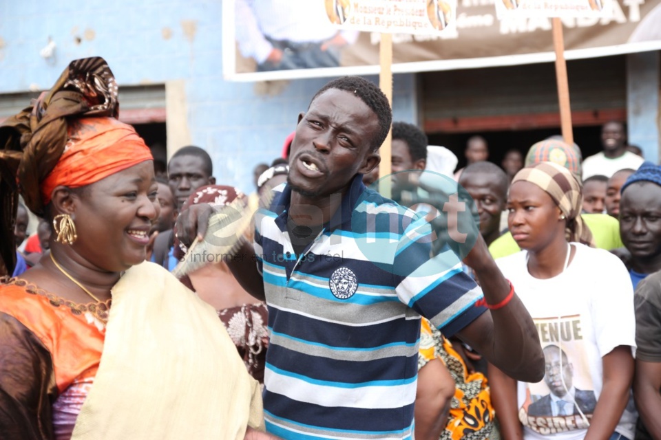 Le lutteur Yawou Dial  en plein délire lors de l'accueil de Macky Sall à Pikine