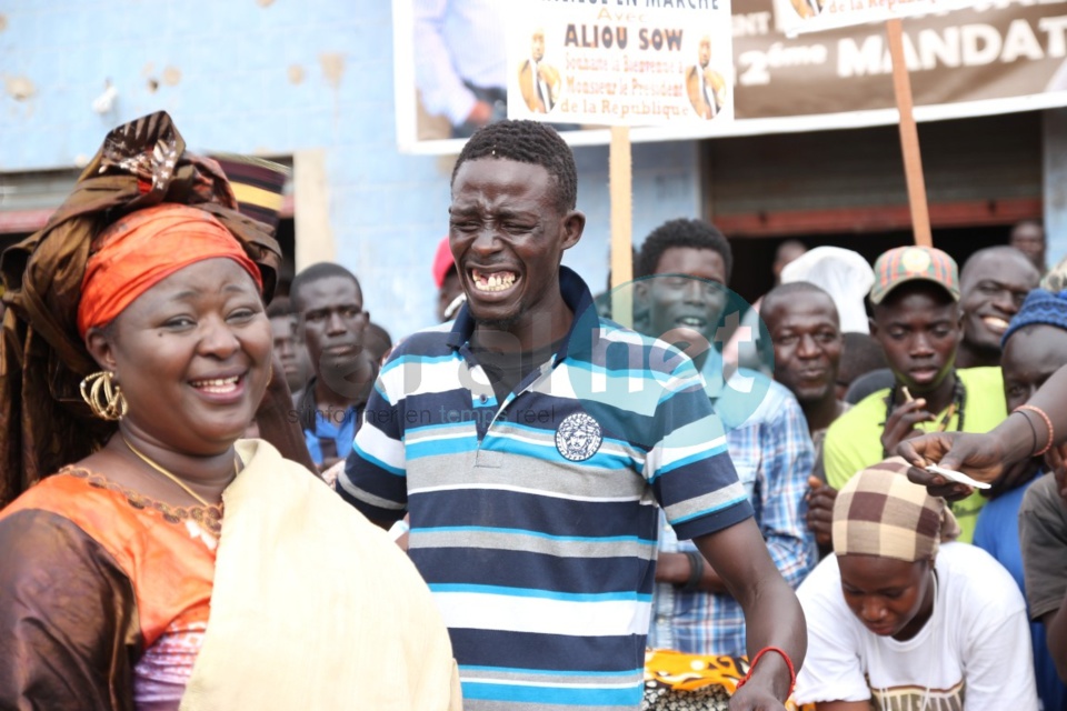 Le lutteur Yawou Dial  en plein délire lors de l'accueil de Macky Sall à Pikine