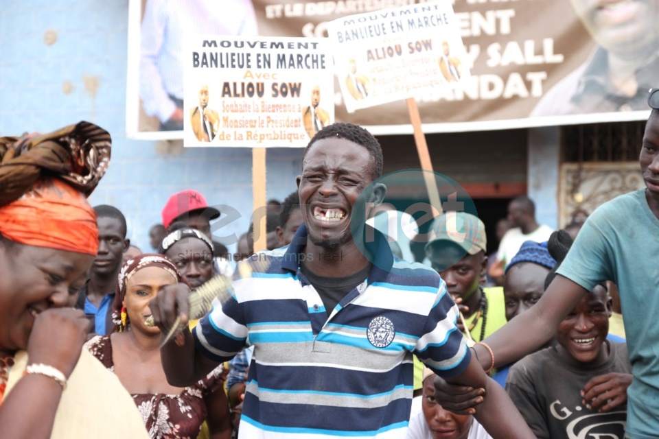 Le lutteur Yawou Dial  en plein délire lors de l'accueil de Macky Sall à Pikine