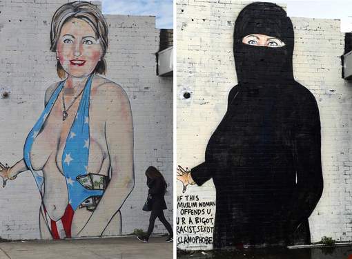 Un dessin sexy d'Hillary Clinton recouvert d'un niqab