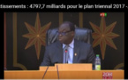 Investissements : 4797,7 Milliards pour Le Plan Triennal 2017 – 2019