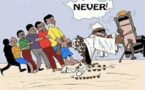 Yahya Jammeh, en mode caricature, il s'accroche sur la chaise présidentielle!!!