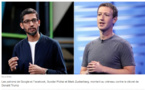 Les patrons de Google et Facebook, Sundar Pichai et Mark Zuckerberg, montent au créneau contre le décret de Donald Trump