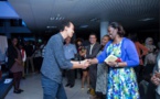 First Lady Jeannette Kagame et l'écrivain Gael Faye