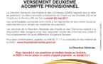 VERSEMENT DEUXIEME ACOMPTE PREVISIONNEL ( Sénégal )