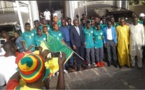 Cérémonie de remise de drapeau aux "Lionceaux" pour le Mondial U20 en Corée 2017... présidée par le ministre des Sports