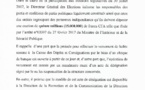 Communiqué de presse sur le dépôt de la caution pour les législatives du 30 juillet 2017
