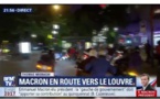 Présidentielle 2017: Emmanuel Macron en route vers le Louvre pour fêter sa victoire