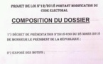Le Projet de loi portant modification du Code électoral