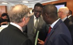 Amadou Bâ avec Bill Gates, Jim Ying Kim et le Vice-président Afrique de la Banque mondiale, Makhtar Diop,