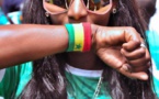  Photos : La femme du comédien, Diop Fall, grande supportrice des Lions 