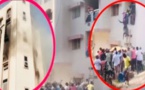 VIDEO de l'Incendie à Ouest Foire- L'immeuble d'un internat ravagé: Des femmes sautent du 2e étage