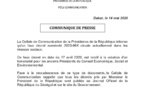 La Cellule de Communication de la Présidence de la République informe qu'un faux décret numéroté 2020-964 circule actuellement dans les réseaux sociaux