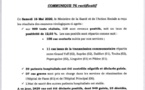 Covid-19: 119 nouvelles contaminations dont 108 cas contacts suivis,11 cas communautaires, 59 patients guéris et 7 graves