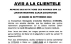Liaison maritime Dakar-Ziguinchor: Reprise des rotations des navires le 22 septembre 2020