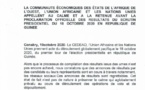 Présidentielle en Guinée: La CEDEAO, l'Ua et les Nations-Unies appellent au calme et à la retenue