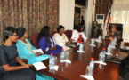 Zahra Iyane Thiam, Ndella Madior Diouf, Marième Wane ly et Fadimata Touré reçues par Ellen Johnson Sirleaf