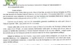 Voici la lettre de démission de Ousmane sow Huchard