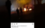 La voiture de Sidiki Diabaté en feu