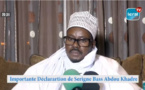 Serigne Bass Abdou Khadr: " Abdou Ahad Gaïndé Fatma suit la voie tracée par Cheikh Ahmadou Bamba"