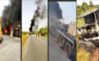 Mali: Des camionneurs sénégalais échappent à une attaque terroriste, les images des dégâts