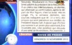 Revue de presse du vendredi  15 Novembre 2013 (Sen-Tv)