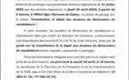 Législatives 2022: La Direction générale des élections organise ce jeudi, un atelier de partage sur la constitution et le dépôt des dossiers de candidature