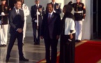 Le Président camerounais Paul Biya et son épouse sur le perron de la Maison Blanche