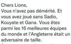 Qatar 2022 : Laminés par l'Angleterre, les "Lions" encouragés par le Président Macky Sall