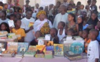 Les images de la réception des lots de livres de l'école Dérklé 2A  