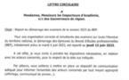 Report du démarrage des examens de la session 2023 du BEP (Document)
